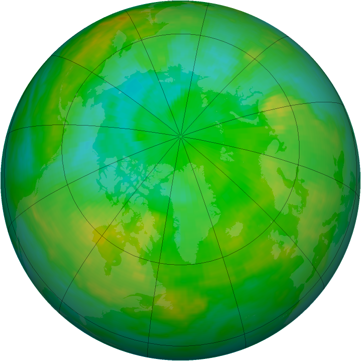 Arctic ozone map for 11 July 1992